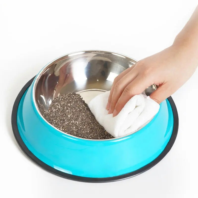 Ciotola per Cani e Gatti in Acciaio Inox e Melamina – Antiscivolo, Doppio Uso per Cibo e Acqua, Resistente al Calore, Colorata - N.1 Online