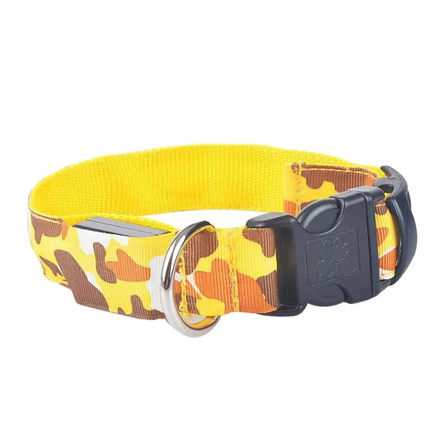 Collare Luminoso per Cani Camouflage – Regolabile con 3 Modalità LED, in Nylon Resistente, Sicuro per Passeggiate Notturne - N.1 Online