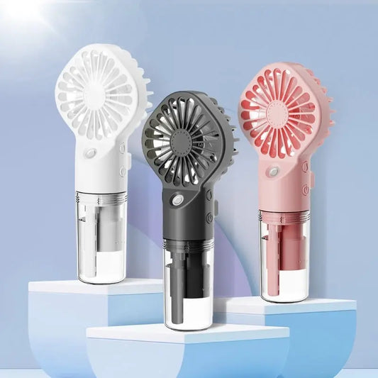 Mini Ventilatore Portatile con Spray e Umidificatore – Raffreddamento a Nebbia, 4 Velocità, USB Ricaricabile - N.1 Online
