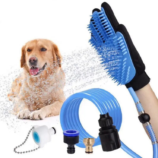 Doccia Portatile per Cani e Gatti con Spazzola Massaggiante – Guanto Spruzzatore 2 in 1 per Bagno e Toelettatura, con Tubo Flessibile 2,3m - N.1 Online
