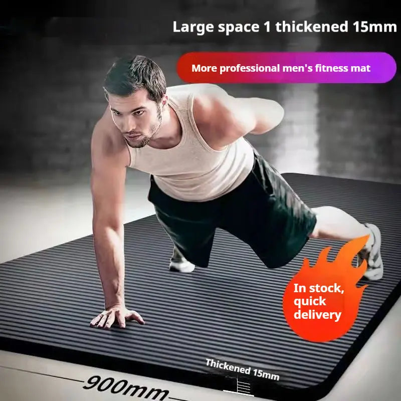 Tappetino Yoga Antiscivolo 10mm – Materassino Fitness in NBR, Morbido e Resistente, 61x183cm, Colore Nero - N.1 Online