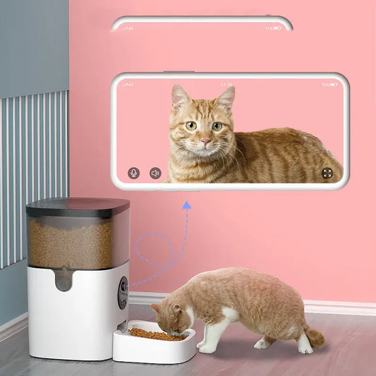 Dispenser Automatico di Cibo per Cani e Gatti – Alimentatore Intelligente con Doppia Alimentazione USB/Batteria - N.1 Online