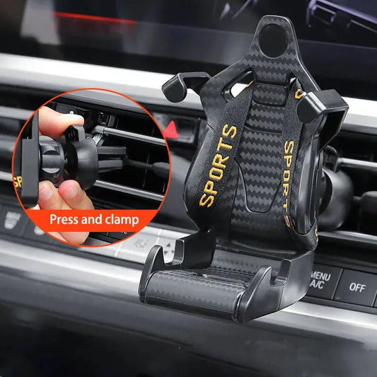 Portacellulare Auto a Forma di Sedile da Corsa – Supporto Smartphone Bocchetta Aria, Rotazione 360°, Antivibrazione, Ricarica Libera, Fissaggio Sicuro - N.1 Online