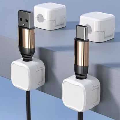 Organizer Magnetico per Cavi da Scrivania – Set 10 Clip Adesive Sottoscrivania, Regolabili, per Gestione Cavi USB, HDMI e Alimentazione Nero - N.1 Online