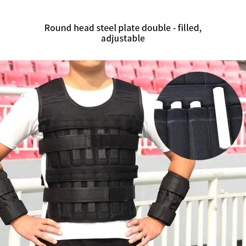 Gilet Zavorrato Sportivo Running – Gilet Pesi Allenamento Traspirante Nero, Capacità 15kg o 35kg No Pesi - N.1 Online