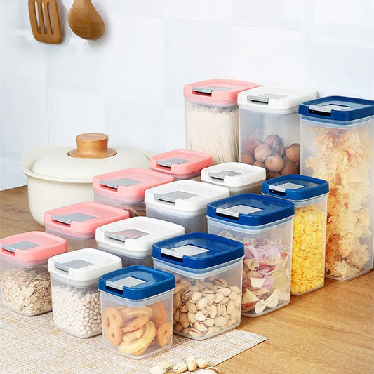 Contenitore Ermetico per Alimenti in Plastica – 350/1000ml, Moderno, Quadrato, Microonde, Colori Casuali - N.1 Online