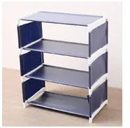 Scarpiera in Tessuto con Struttura in Acciaio – 3 o 4 Ripiani, Salvaspazio, Montaggio Facile, Colori Caffè o Blu Navy - N.1 Online