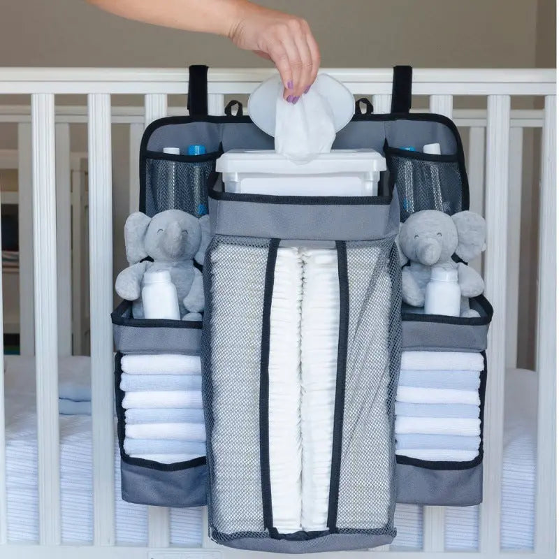 Organizer Pannolini da Culla – Portaoggetti per Neonato in Tessuto Oxford, Multitasche per Fasciatoio e Nursery - N.1 Online