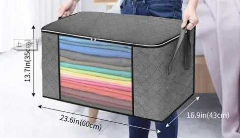 Borsa Pieghevole Porta Indumenti – Organizer Salvaspazio in Tessuto per Armadi, Intimo e Biancheria Grigio - N.1 Online
