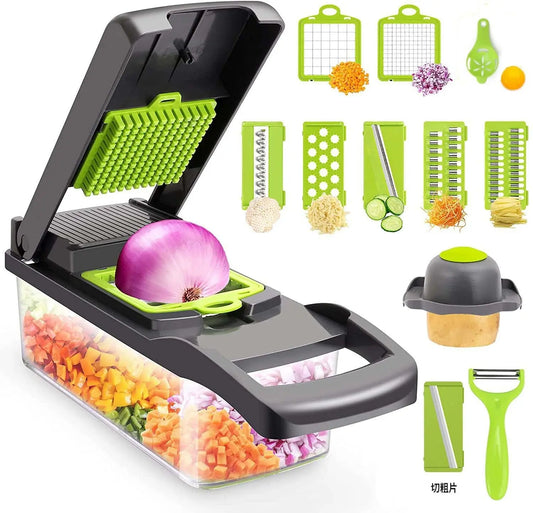 Tagliaverdure da Cucina Multifunzionale con 8 Lame Intercambiabili – Affetta Verdure, Tritaglio, Separatore Uova e Accessori Inclusi - N.1 Online