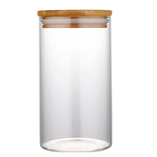 Barattoli in Vetro Borosilicato con Coperchio in Bambù – Set Contenitori Ermetici da Cucina 100-2000ml - N.1 Online