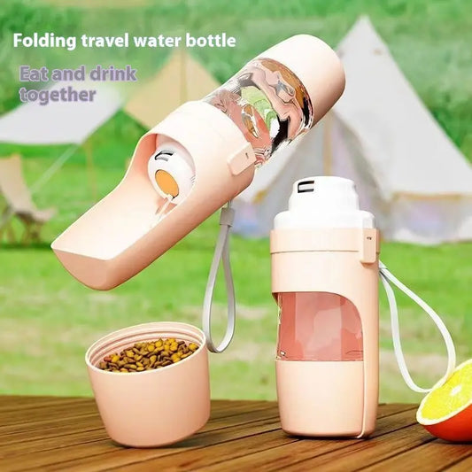 Borraccia da Viaggio 2 in 1 per Cani e Gatti – Dispenser Acqua e Cibo Portatile 690ml con Cordino - N.1 Online