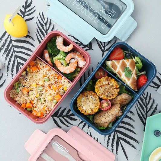 Lunch Box Termico Ermetico con Posate - Porta Pranzo 1-2L in Paglia di Grano - N.1 Online