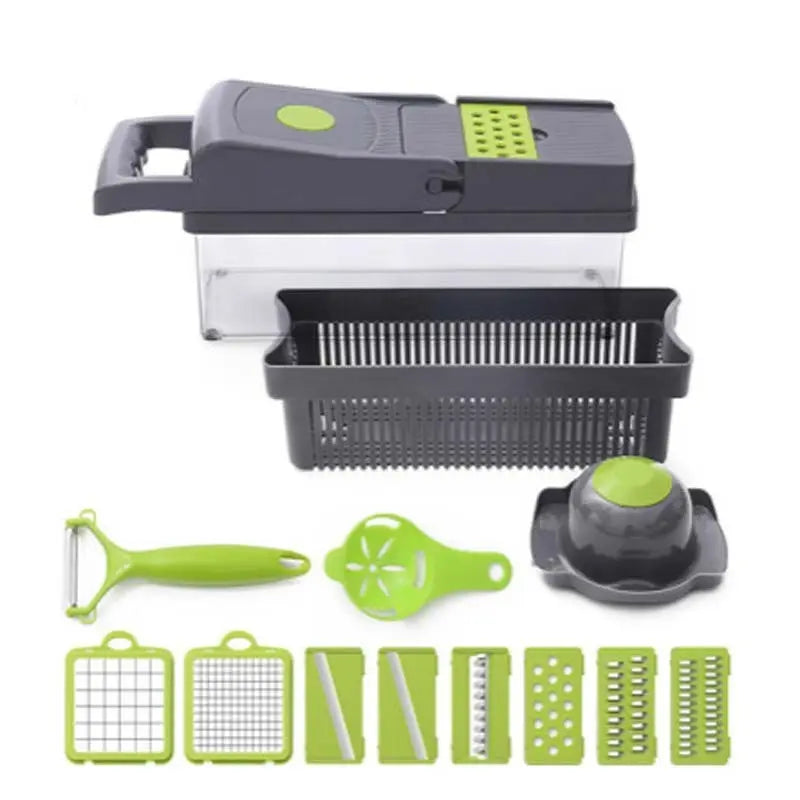 Tagliaverdure da Cucina Multifunzionale con 8 Lame Intercambiabili – Affetta Verdure, Tritaglio, Separatore Uova e Accessori Inclusi - N.1 Online
