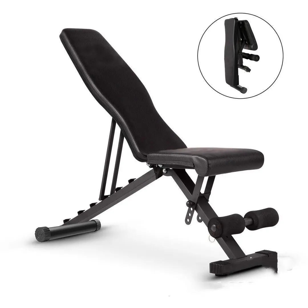 Panca Pieghevole Multifunzionale con Manubri – Panca Reclinabile per Sit-up e Allenamento Completo, in Acciaio e PU, Nera - N.1 Online