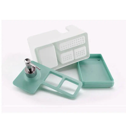 Dispenser Sapone con Porta Spugna e Portaoggetti – Organizer da Cucina e Bagno in Plastica - N.1 Online