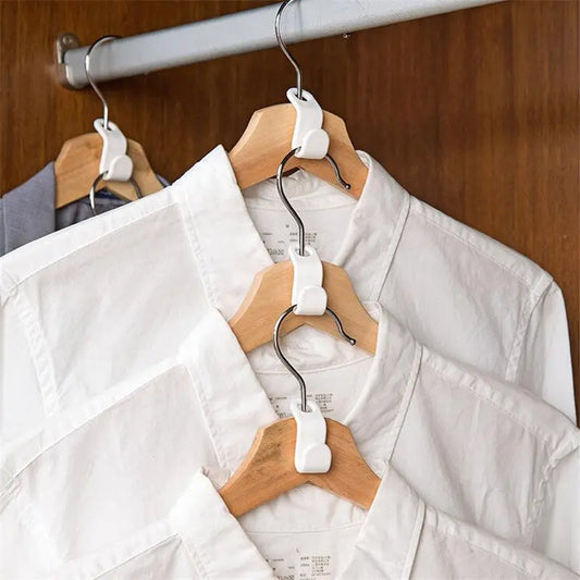 Ganci Appendiabiti Salvaspazio in Plastica – Set 10 Pezzi, Connettori per Grucce, Bianco, Design Moderno - N.1 Online