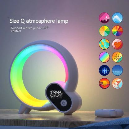 Sveglia Digitale Smart con Simulazione Alba, Luce LED RGB, Audio Bluetooth e Controllo da App – Design Moderno Q - N.1 Online